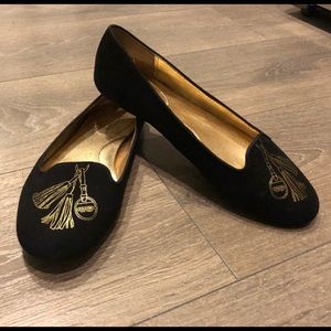 Black coach suede loafers